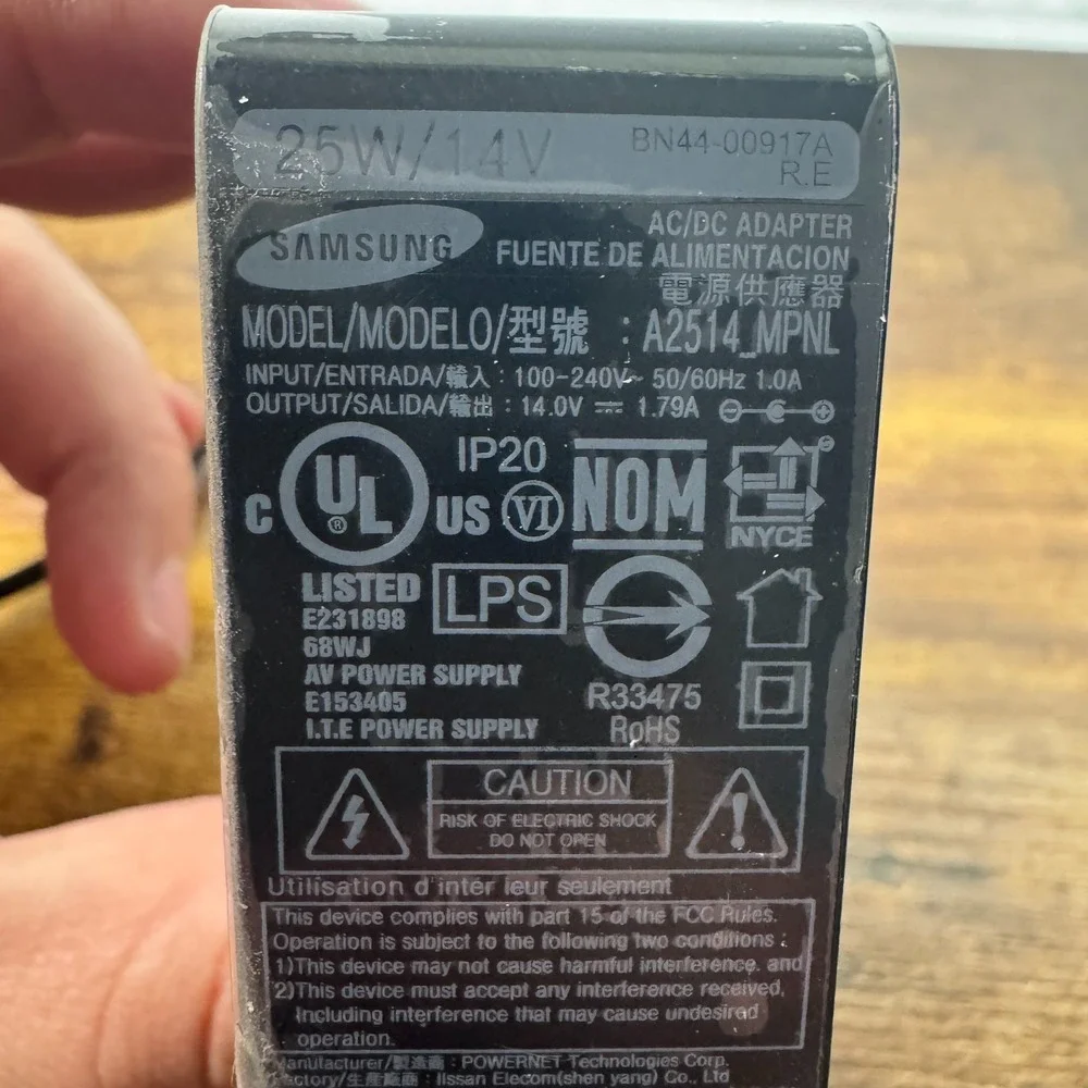 Samsung A2514_MPNL Genuine Samsung Monitor TV‎ AC/DC Adapter Power Supply
